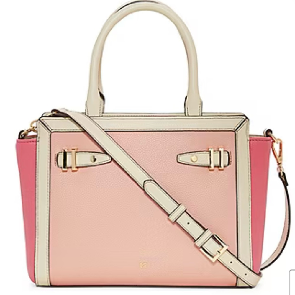 Liz Claiborne Pink and Cream Satchel